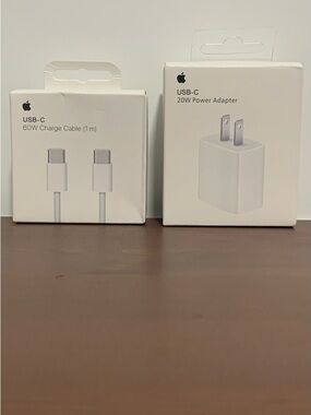 Apple USB-C 60W Charge Cable and 20W Power Adapter - White